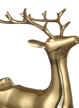 纯铜鹿轻奢红酒架客厅酒柜装饰样板间酒架创意摆件五金摆件工艺品