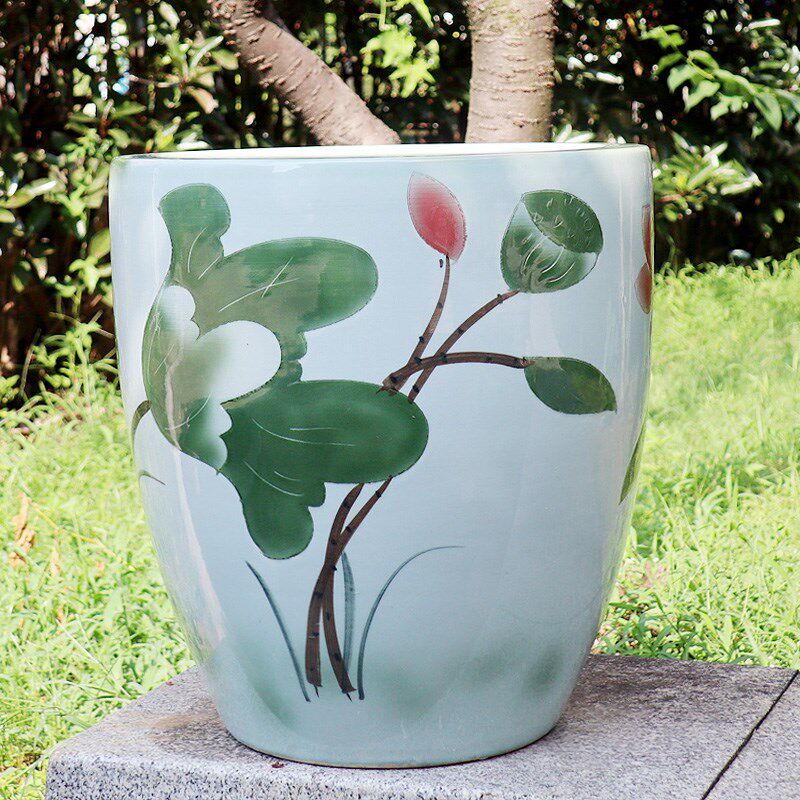 景德镇陶瓷器鱼缸养鱼花盆睡莲荷花缸金鱼家用超高中式花盆树盆,淘宝优惠券,粉丝福利购,淘宝优惠卷