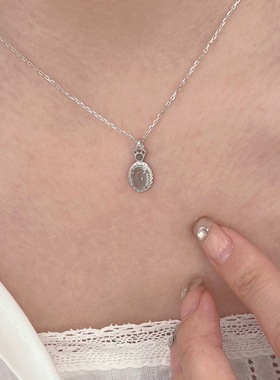 星辰大海S925银镀18K金海透蓝宝石吊坠项链日系夏日轻奢锁骨