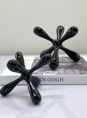 现代金色树脂创意艺术摆件家居样板房间办公楼软装饰品售楼处摆设