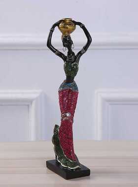 精美民族风非洲美女创意家居摆饰 节日商务礼品树脂工艺品摆件