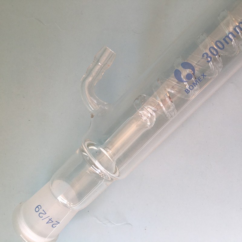 玻璃球形直型蛇形冷凝管200 300 400 500 600mm19/24 *2回流标准 - 图2