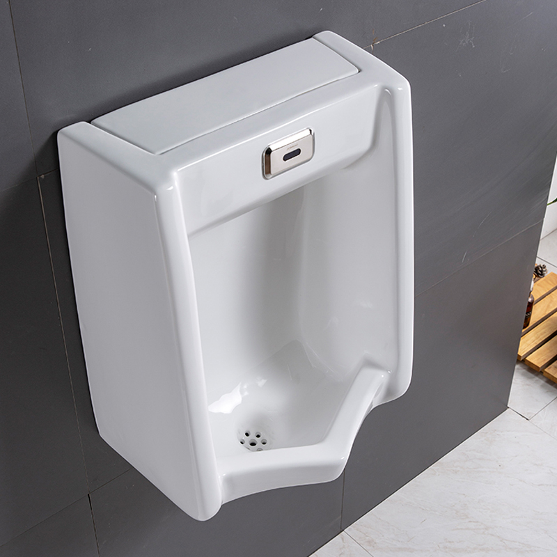 感应小便器一体小便斗男士站便器挂墙式儿童手按冲水尿兜落地尿池 - 图2
