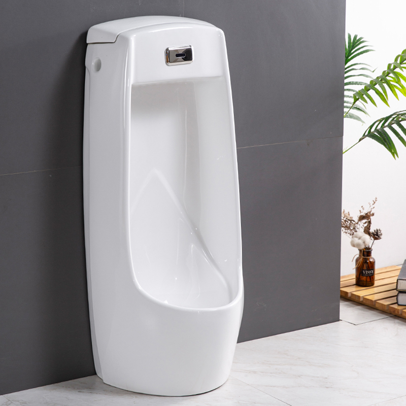 感应小便器一体小便斗男士站便器挂墙式儿童手按冲水尿兜落地尿池 - 图3