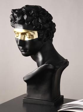 复古抽象艺术人物大卫雕像家居样板房酒店软装工艺品雕塑摆件