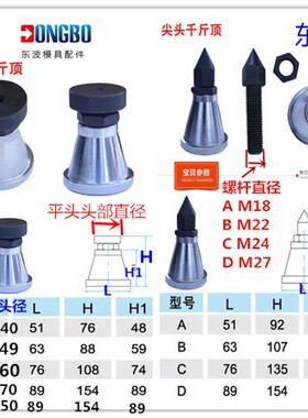 东波加硬螺旋式模具压板专用可调式千斤顶平头尖头机床垫铁垫块高