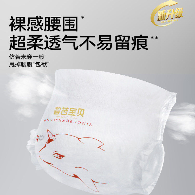 碧芭宝贝大鱼海棠PRO纸尿裤婴幼儿轻薄透气尿不湿不勒拉拉裤nb4xl,淘宝优惠券,粉丝福利购,淘宝优惠卷