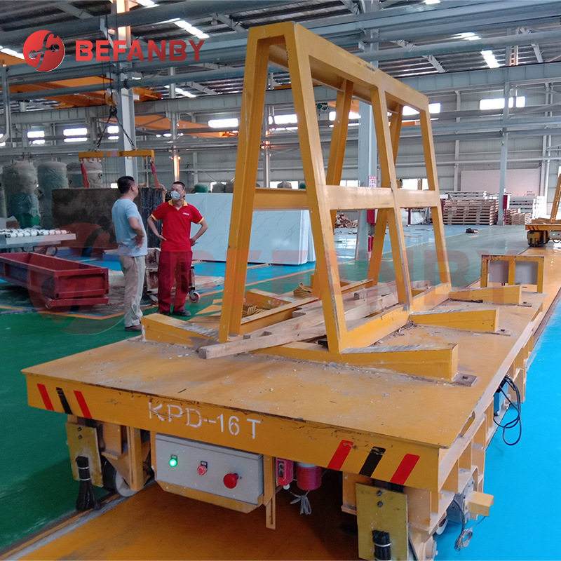 车间工架玻璃转运半自动化轨道车弧形弯轨灵活转向电动轨道转弯车 - 图2