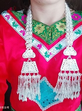 民族风苗侗族演出舞蹈银饰少数民族工艺品 龙凤腰链挂链服配饰品