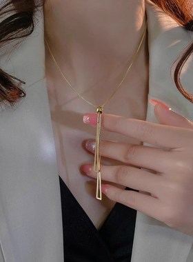 项链女高级配饰轻奢百搭锁骨2024新款爆款长款装饰毛衣链大气高档