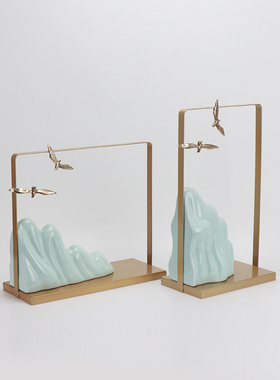 新中式陶瓷假山摆件艺术家居饰品客厅茶室茶几玄关柜中式软装饰品