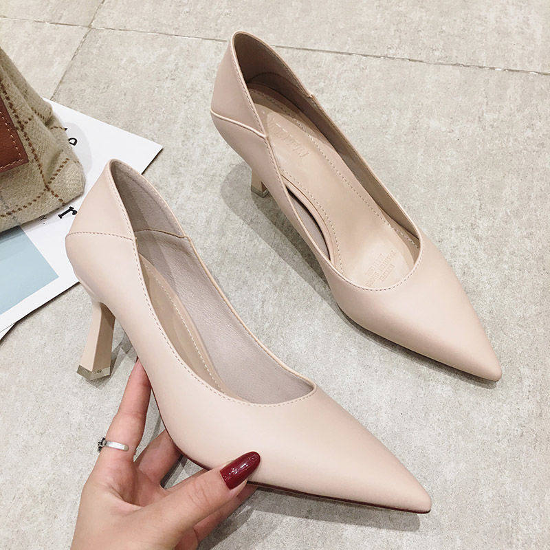 真皮小码31 32 33高跟女浅口单鞋瓢鞋通勤黑N色工作鞋女大码41-43,淘宝优惠券,粉丝福利购,淘宝优惠卷