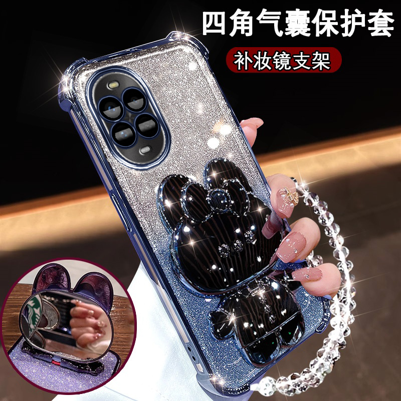 华为Nova13pro手机壳网红高颜值nova13补妆镜支架BLK-AL80超薄防摔MIS-AL00闪粉软壳novo13por全包镜头n0va13 - 图3