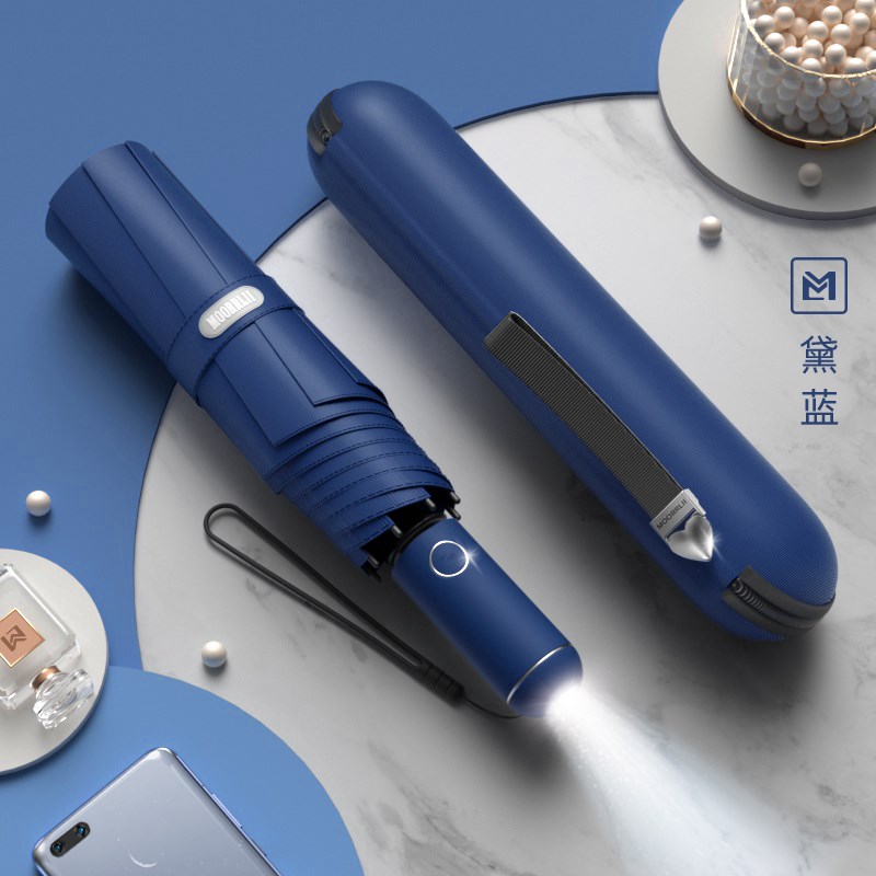 摩猎女生全自动雨伞晴雨两用黑胶防紫外线折叠高颜值遮阳伞加厚 - 图0