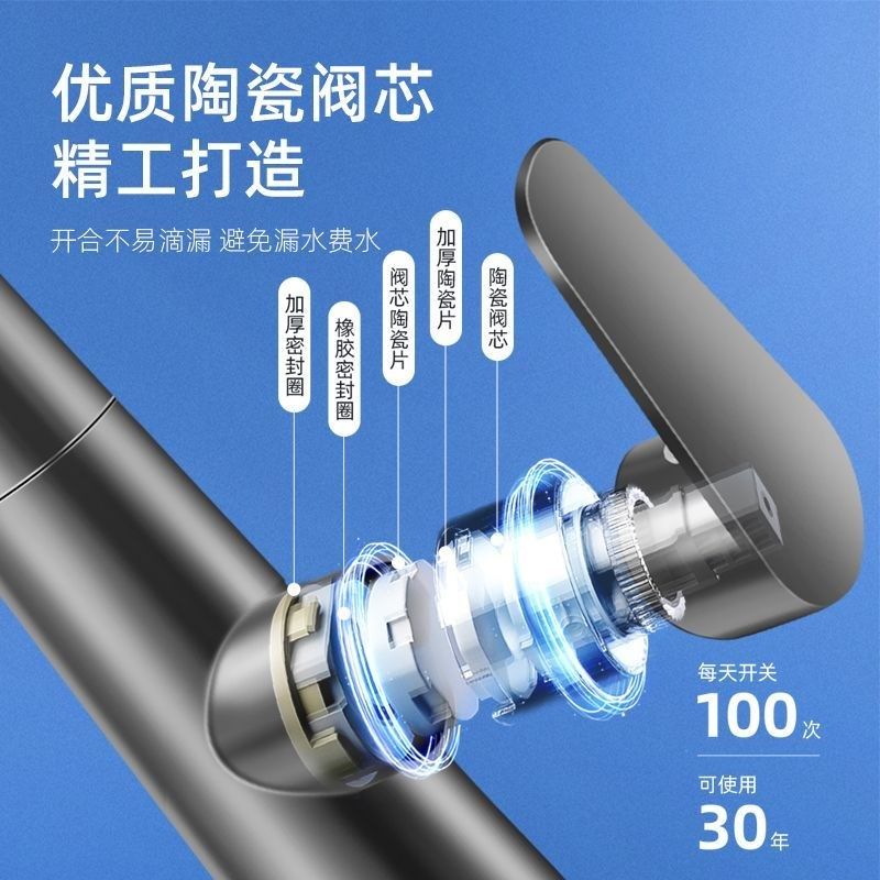 厨房龙头冷热水抽拉式全铜龙头家用防溅洗碗池洗菜水槽伸缩旋转,淘宝优惠券,粉丝福利购,淘宝优惠卷