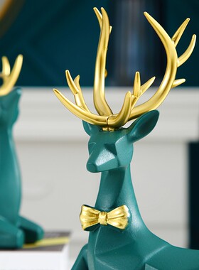 情侣对鹿摆件家居客厅玄关电视柜酒柜装饰品闺蜜结婚新婚礼物