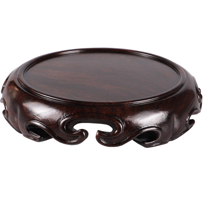 圆形底座花瓶盆景摆件玉器紫砂壶茶壶香炉底座实木非洲黑檀木整木,淘宝优惠券,粉丝福利购,淘宝优惠卷