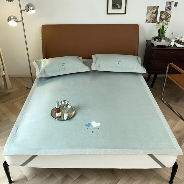 Summer household d washable foldable ice silk mat three-piece set sheet soft bed mat U air conditioning mat 1.5