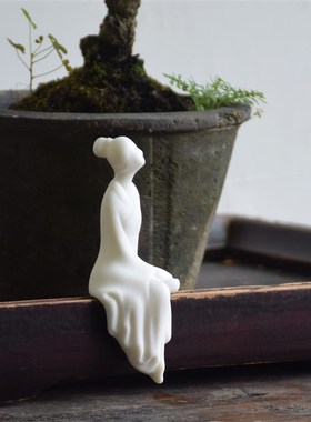 创意古典琴棋书画仕女陶瓷人物家居摆件中式客厅桌面书房饰品香道