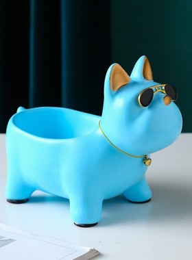 进门口放钥匙收纳摆件创意轻奢招财法斗玄关鞋柜电视柜家居装饰品