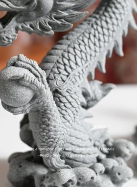 「龙年龙珠 好运挡不住」龙珠三段式祥龙生肖吉祥物造景摆件礼物