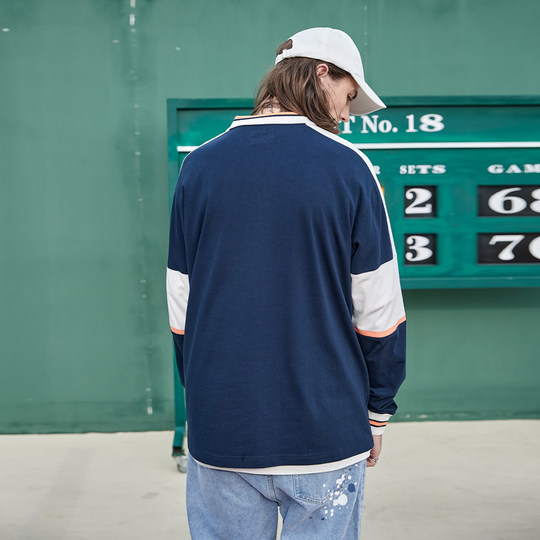 NFL美橄超级碗芝加哥熊队Jersey球衣美式运动训练复古POLO长袖T恤