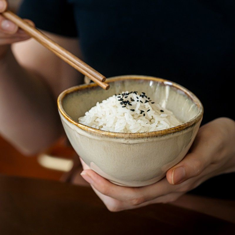 小悠家〖怀旧感米饭碗〗异形陶瓷饭碗特色新年家用小碗家庭专用碗,淘宝优惠券,粉丝福利购,淘宝优惠卷