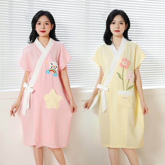 可穿式浴袍柔软纯棉纱布浴巾吸水速干成人学生家用洗澡全棉浴裙,淘宝优惠券,粉丝福利购,淘宝优惠卷