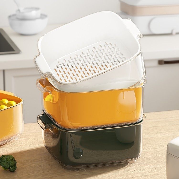 双层蔬菜洗菜盆沥水篮厨房家用塑料水果盘客厅滤水菜篓淘洗菜篮子,淘宝优惠券,粉丝福利购,淘宝优惠卷