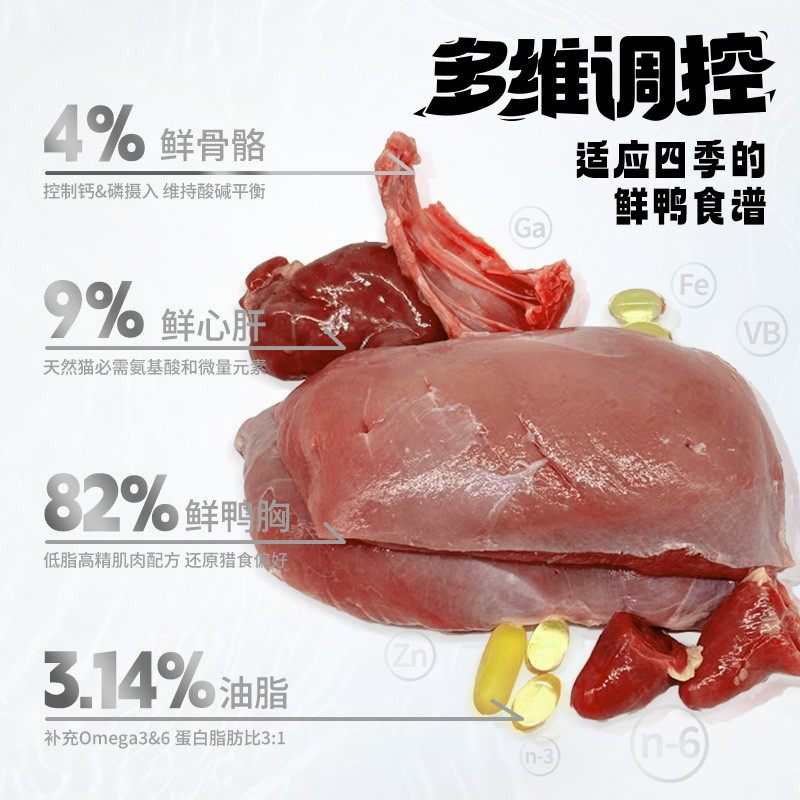 【新品上市】乌力乌力脆脆鸭主食冻干猫粮全鲜肉单一肉源脆块生骨,淘宝优惠券,粉丝福利购,淘宝优惠卷