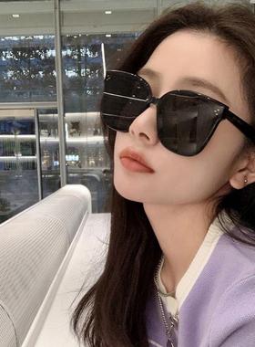 韩版GM方形黑色墨镜女款潮圆脸大脸显瘦大框遮阳防紫外线太阳镜男