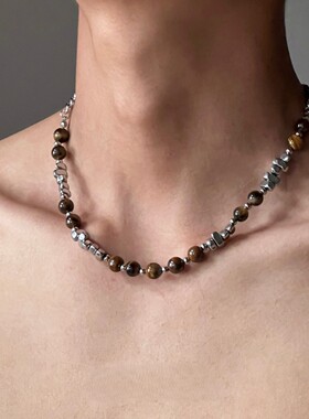 钛钢项链 渐变蝴蝶不规则项链男y2k辣妹潮流锁骨链彩色设计感颈链