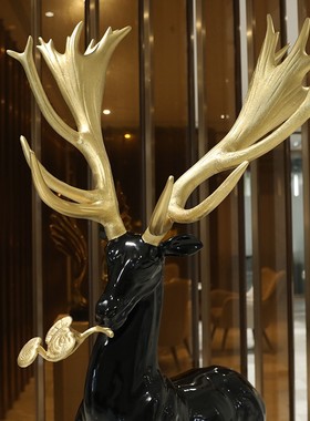 售楼处抽象鹿大型落地摆件动物雕塑玻璃钢酒店大厅室内装置艺术品