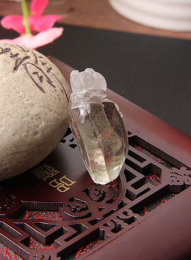 精雕天然绿幽灵水晶鼠吊坠项坠 男女水晶老鼠项链挂坠生肖水晶鼠