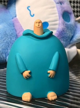 李子熟了蓝胖中指摆件女生送礼物男生朋友同事搞笑沙雕好玩的东西