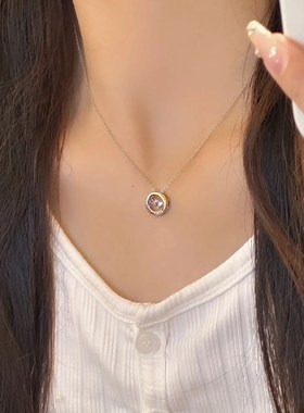 999纯银莫比乌斯环项链女款轻奢小众跳动的心颈链闺蜜情人节礼物