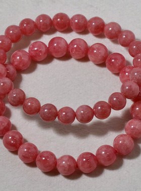 天然红纹石手链招爱情正桃花冰种阿根廷手串单圈粉红水晶饰品礼物