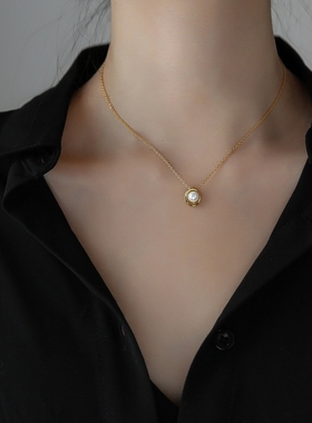 保真速发小众冷淡风珍珠r项链女夏锁骨链轻奢气质吊坠不掉色轻奢