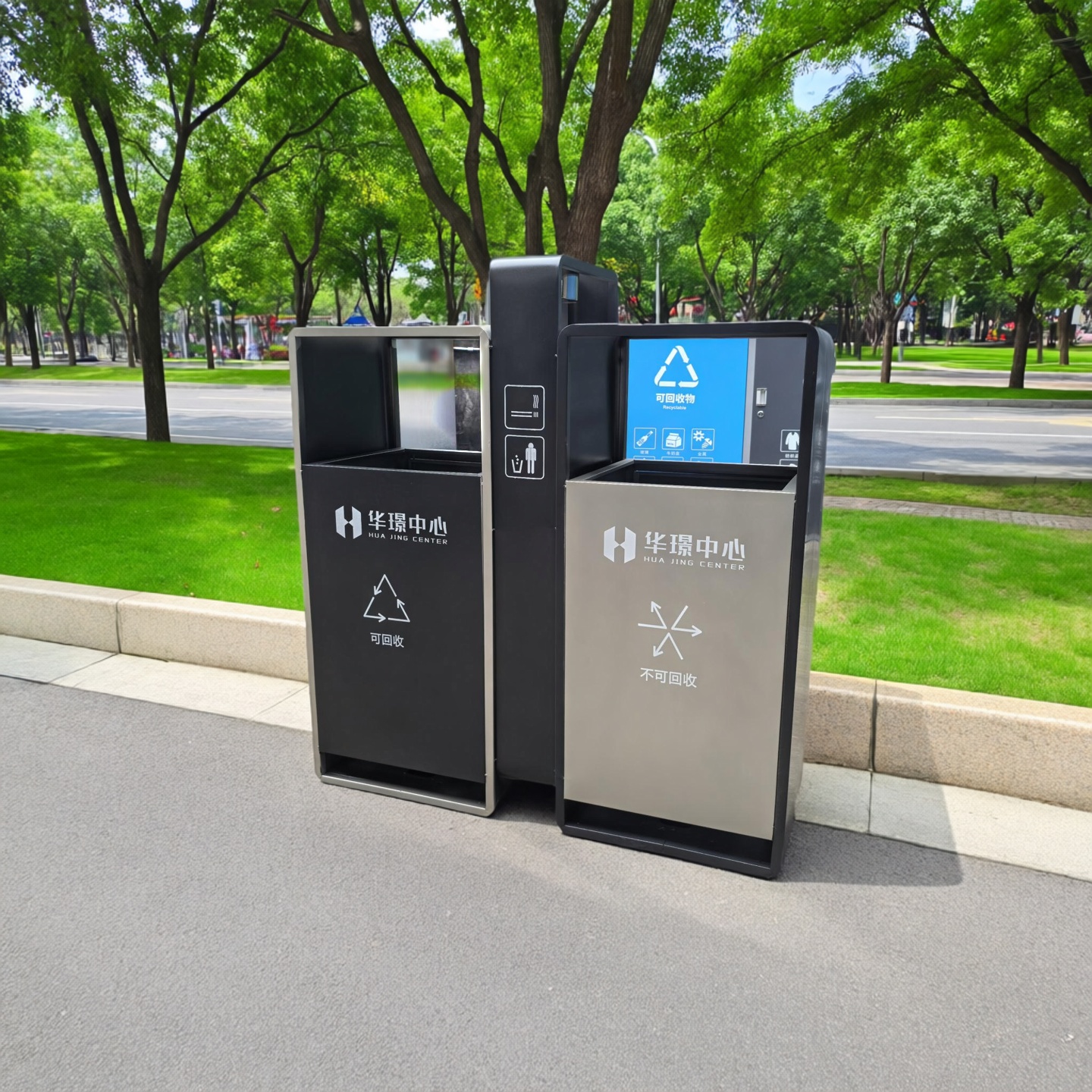 【工厂直销】不锈钢户外分类垃圾桶公园小区物业垃圾箱定制环卫桶 - 图1
