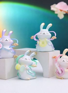 礼品直销卡通飞天厂家盲盒仙子摆件创意日玉兔兔囡中秋节可爱现货