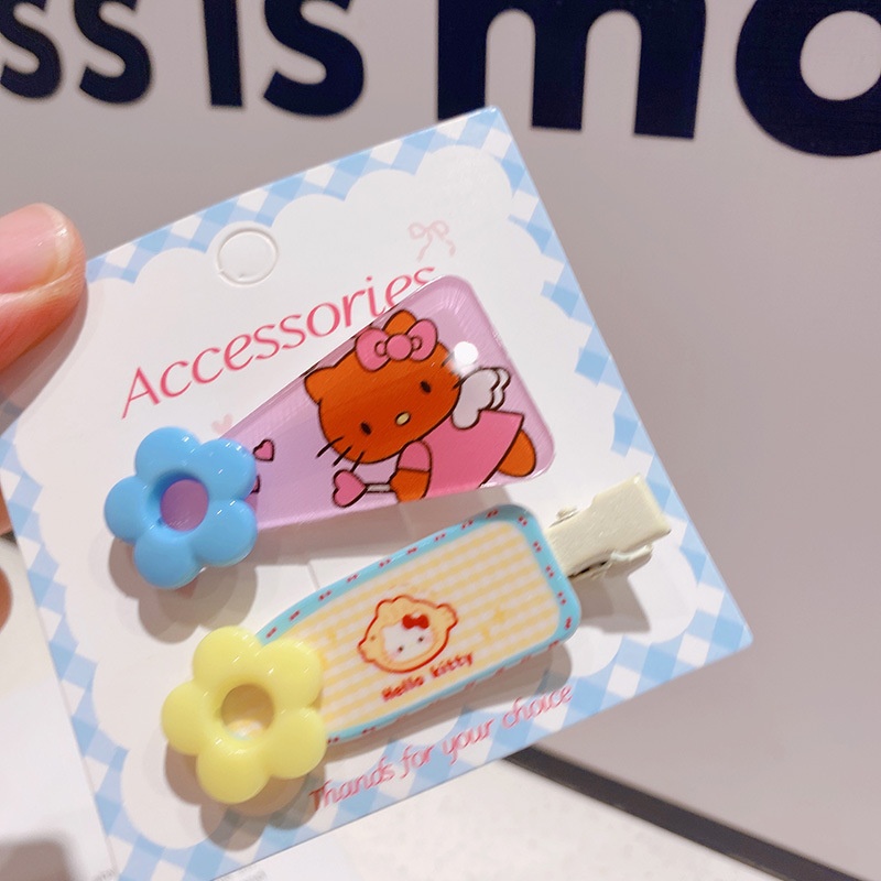 HD8470A025甜美可爱三角形kt猫发夹卡通少女百搭碎发侧边刘海夹女 - 图0