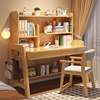 Solid wood children's desk bookshelf integrated bedroom lifting desk student home study table and chair cover computer desk
