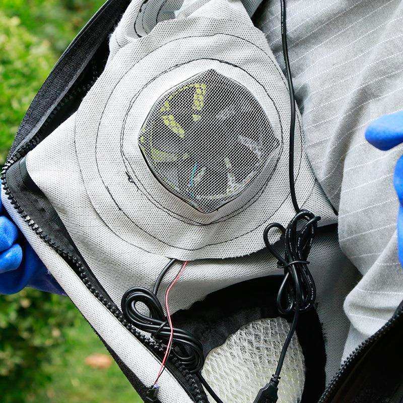 马蜂服装加厚pu25孔透气三个电风扇胡蜂黄蜂防喷毒全身防护防蜂服,淘宝优惠券,粉丝福利购,淘宝优惠卷