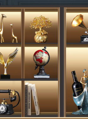 套装展示柜组合摆设办公室工艺品轻奢高级感客厅玄关家居酒柜摆件