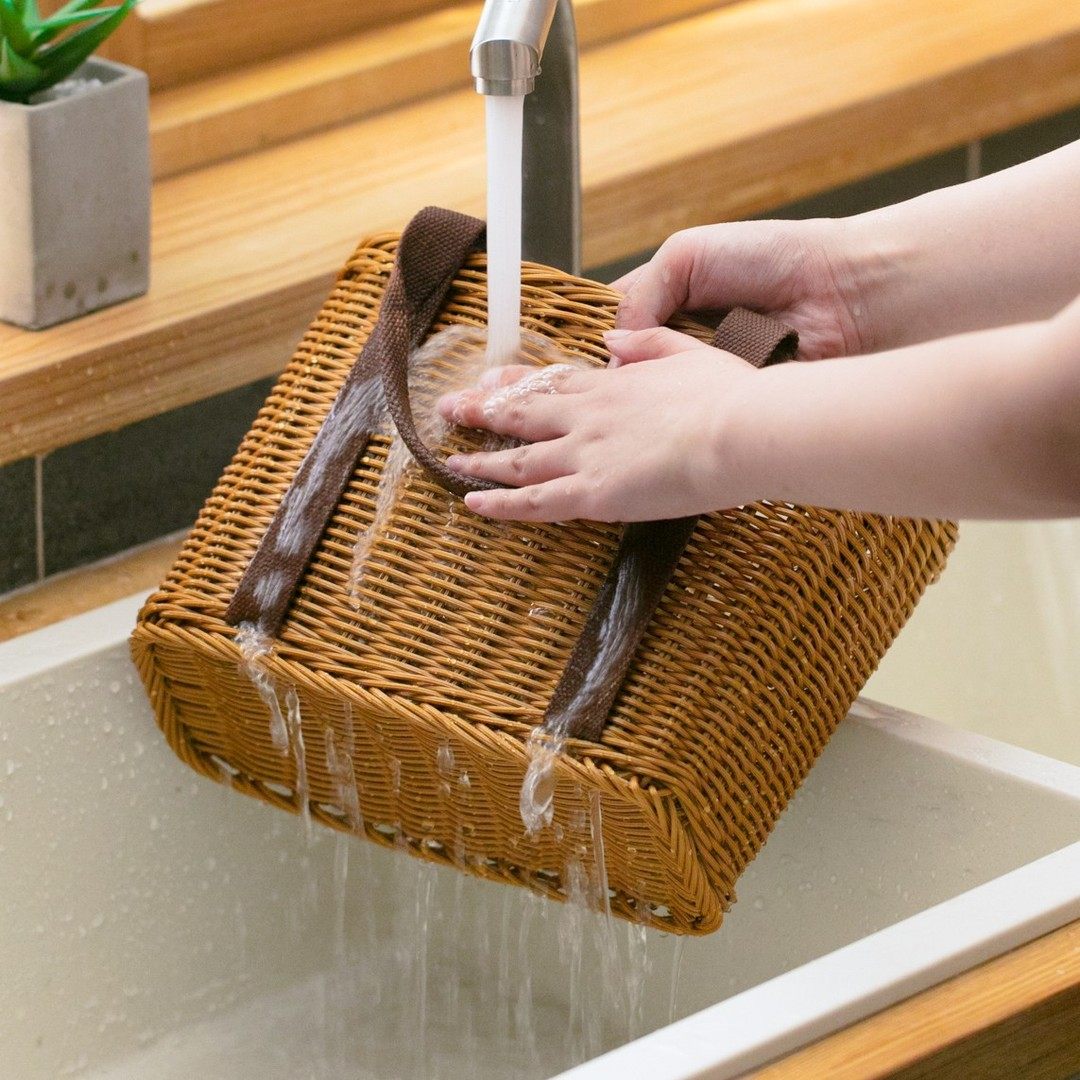 SUFU仿藤编草编织篮购物买菜篓洗澡水果蔬菜收纳筐野餐大号花篮子,淘宝优惠券,粉丝福利购,淘宝优惠卷