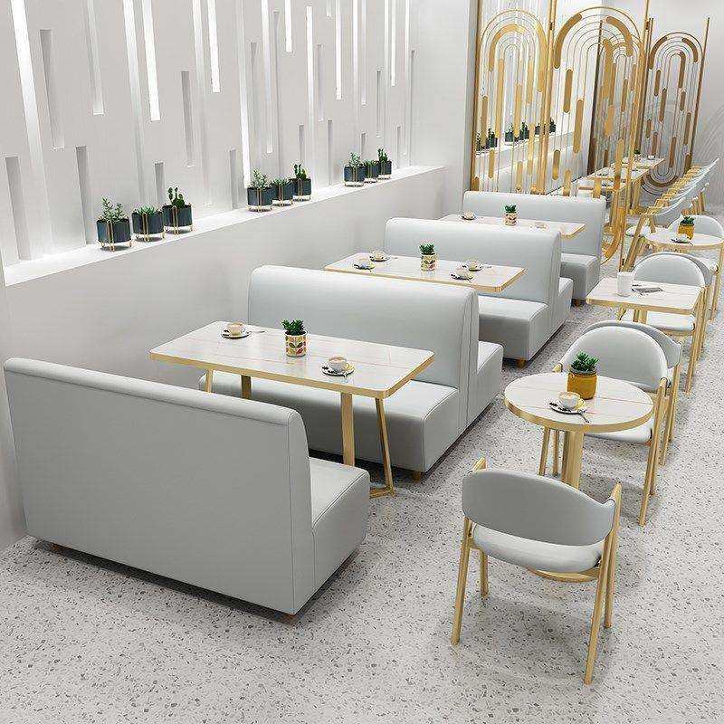 网红奶茶店桌椅组合甜品汉堡小吃快餐店简约清新餐厅家具卡座沙发,淘宝优惠券,粉丝福利购,淘宝优惠卷