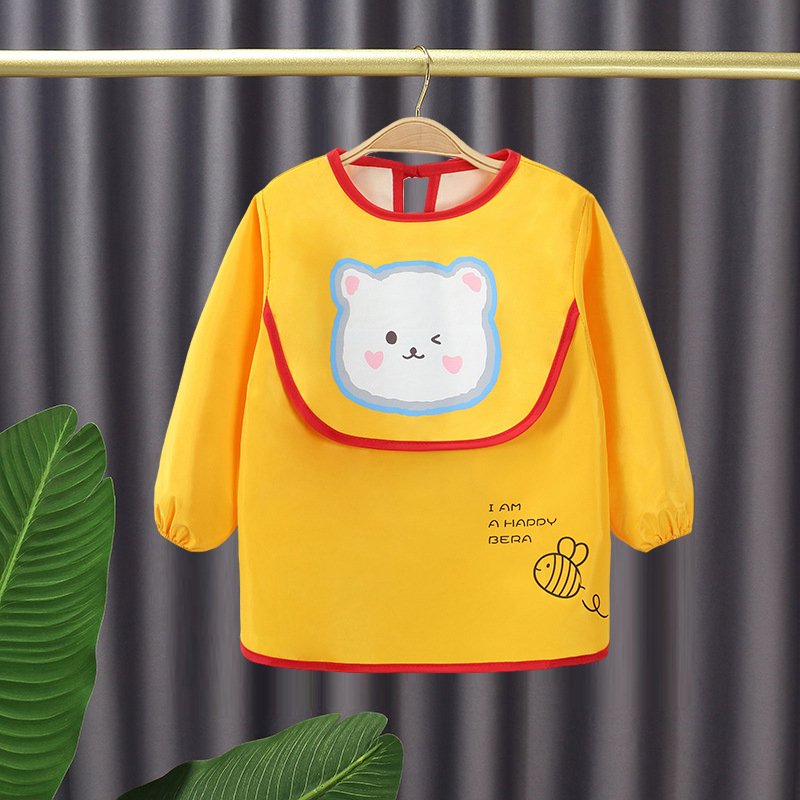 Children's coveralls, baby waterproof long-sleeved eating clothes, bibs, baby reverse dressing clothes, painting clothes, children's aprons and protective clothing