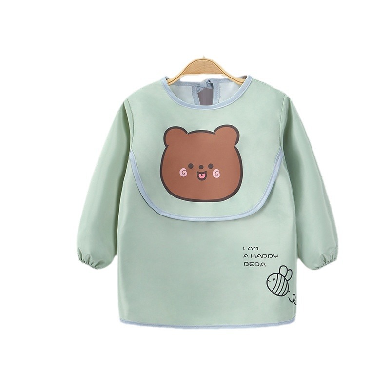 Children's coveralls, baby waterproof long-sleeved eating clothes, bibs, baby reverse dressing clothes, painting clothes, children's aprons and protective clothing