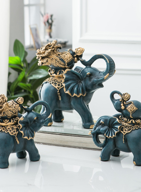 大象摆件招财镇宅酒柜装饰品新家客厅玄关电视柜创意摆设家居饰品