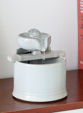 时来运转流水摆件循环水客厅生财创意家居水景办公室桌面开业礼品